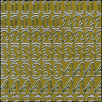 (image for) Numbers, Gold Peel Off Stickers (1 sheet)
