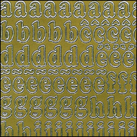(image for) Lowercase Letters, Gold Peel Off Stickers (1 sheet)