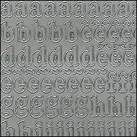 (image for) Lowercase Letters, Silver Peel Off Stickers (1 sheet)