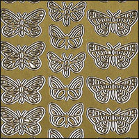 (image for) Small Butterflies, Gold Peel Off Stickers (1 sheet)