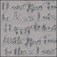 (image for) Loving Words & Valentine, Silver Peel Off Stickers (1 sheet)