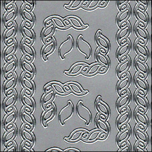 (image for) Border Strips & Corners, Silver Peel Off Stickers (1 sheet)