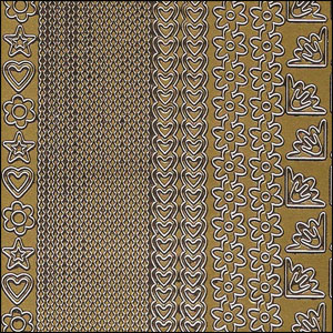 (image for) Borders, Corners & Shapes, Gold Peel Off Stickers (1 sheet)