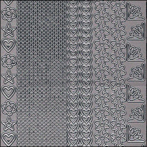 (image for) Borders, Corners & Shapes, Silver Peel Off Stickers (1 sheet)