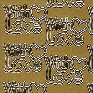 (image for) With Love, Gold Peel Off Stickers (1 sheet)