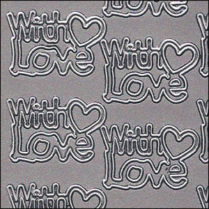 (image for) With Love, Silver Peel Off Stickers (1 sheet)
