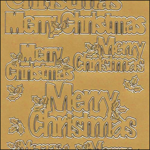 (image for) Merry Christmas, Gold Peel Off Stickers (1 sheet)