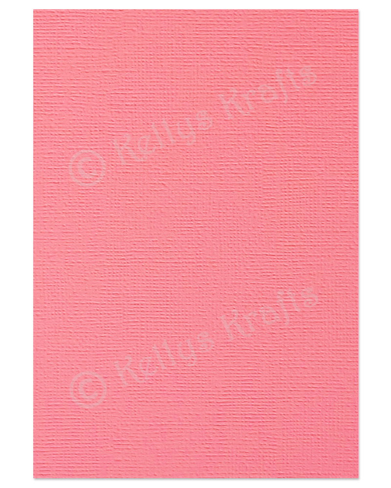 (image for) Coral Pink Linen-Weave Textured Card (1 Sheet)