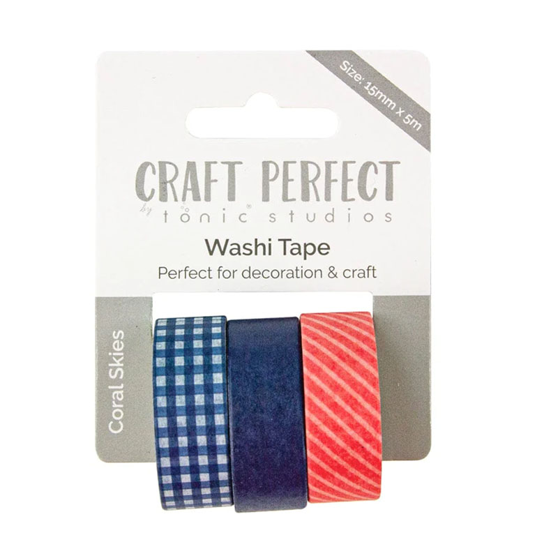(image for) Craft Perfect Washi Tape - Tonic Studios - Coral Skies (3 Rolls)